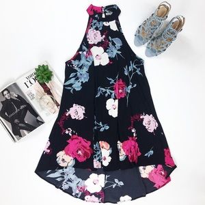 charlotte russe • floral halter trapeze dress